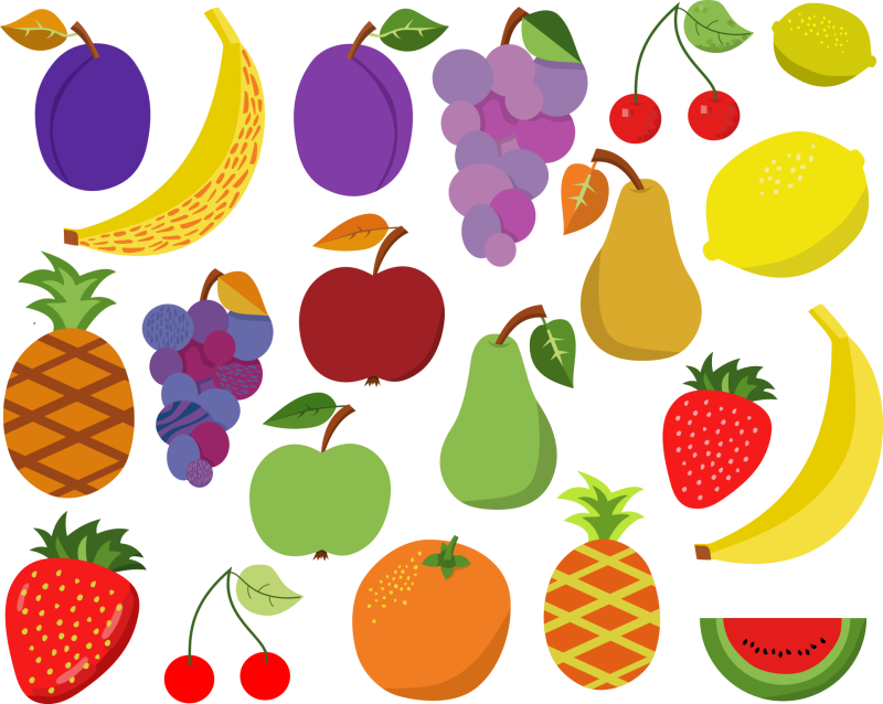 Фрукты для раскрашивания