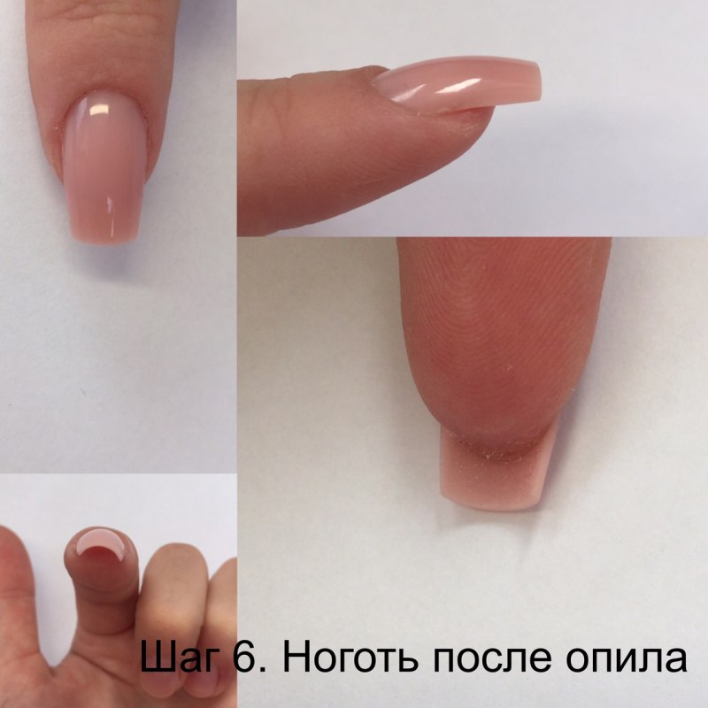 Форма ногтей квадрат сбоку