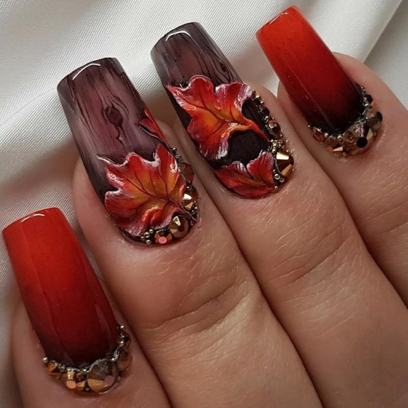 Рисунки на ногтях осень