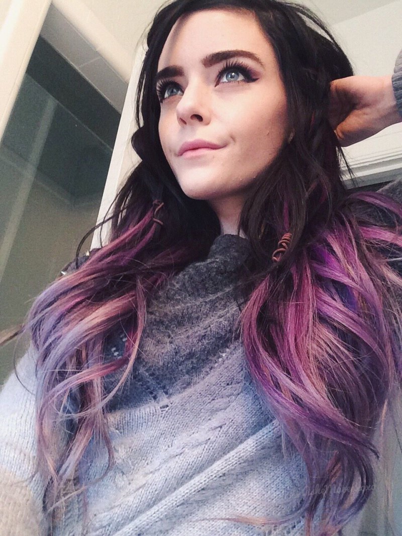 Dip Dye на темные волосы