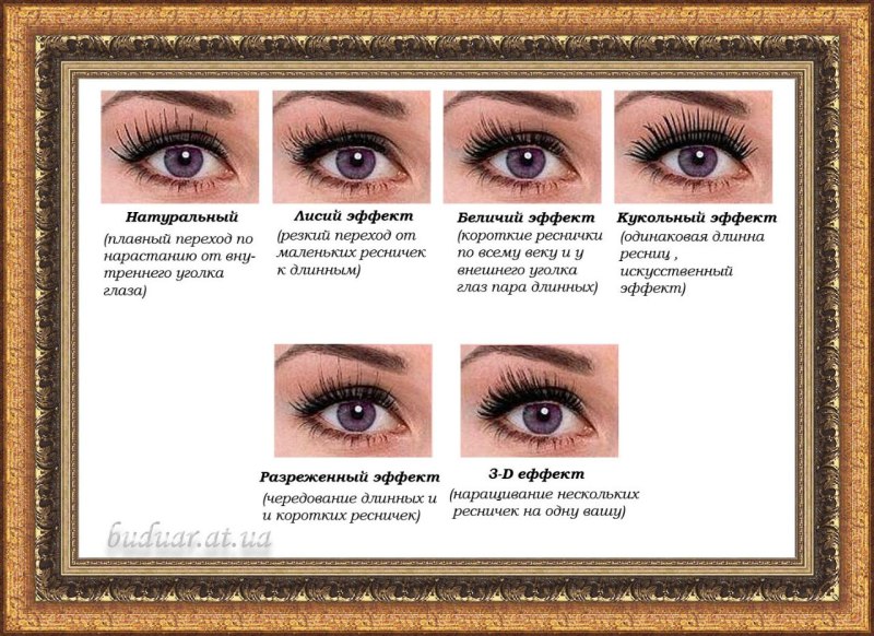 Типы глаз для наращивания ресниц