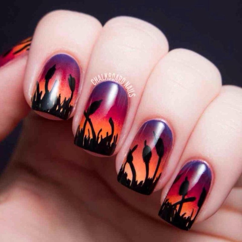 Маникюр закат