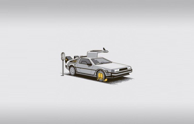 DELOREAN DMC-12 back to the Future Art
