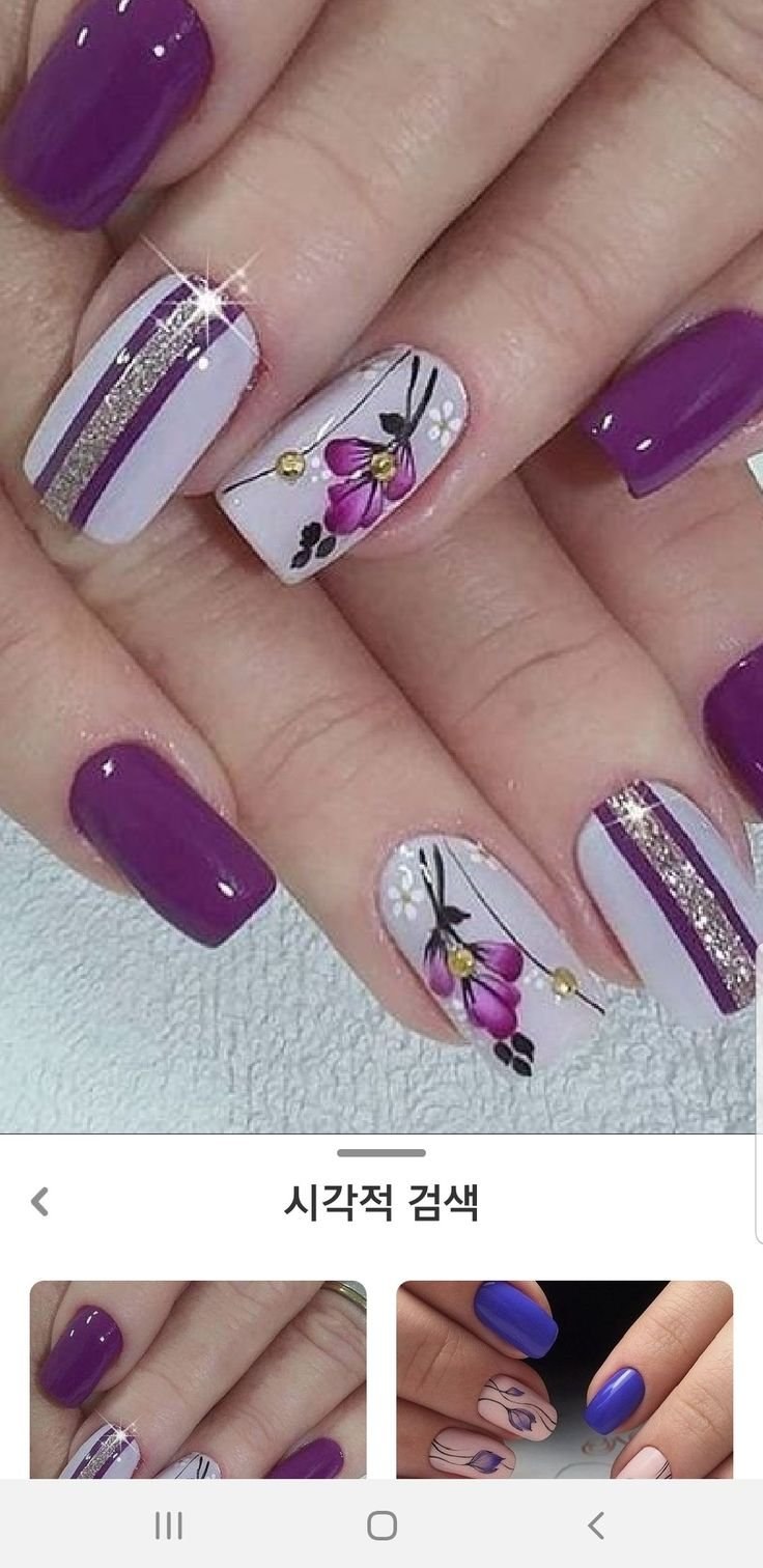 Ногти сиреневого цвета