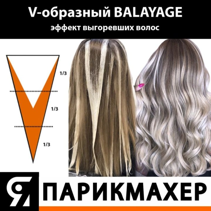 Техника окрашивания балаяж схема выполнения