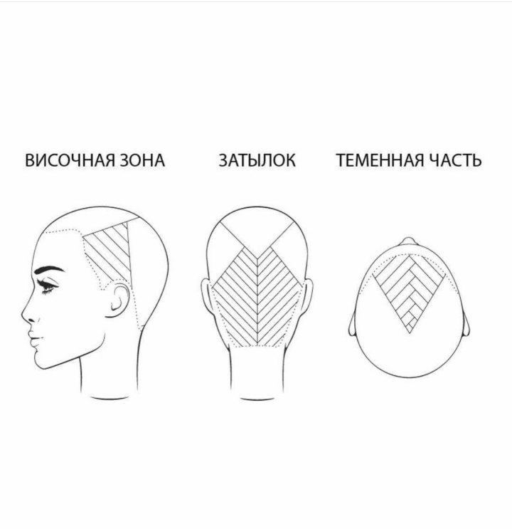 Техники контуринга волос схемы
